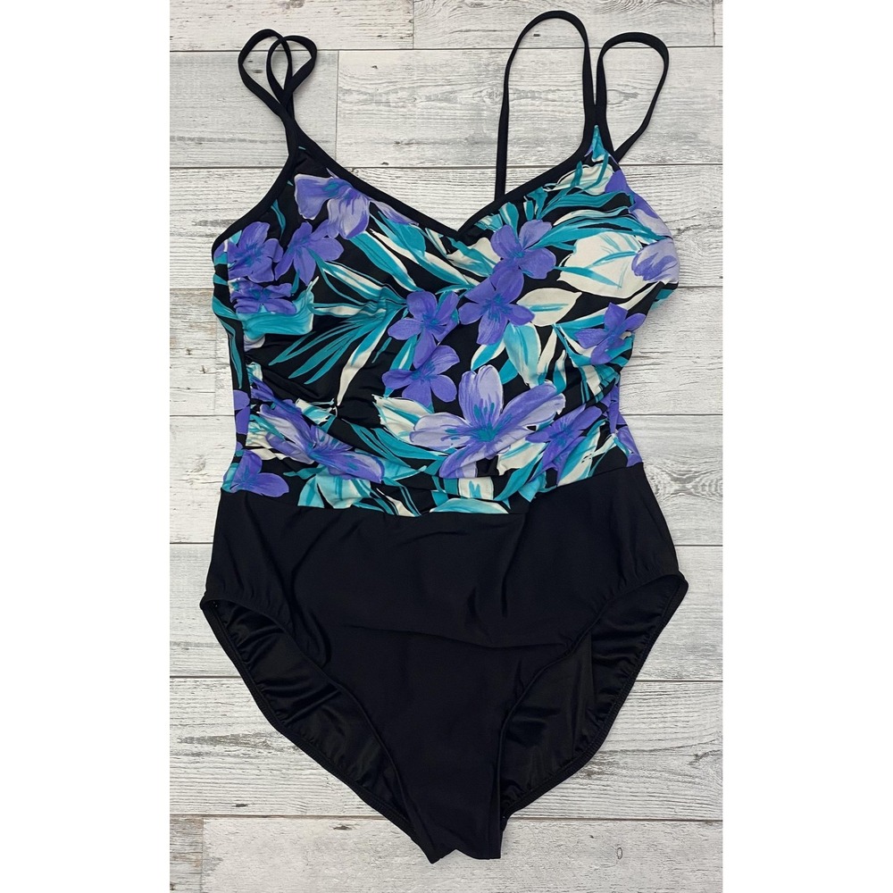 Miraclesuit Swimsuit One Piece Womens Medium Tropical Floral Tummy Control